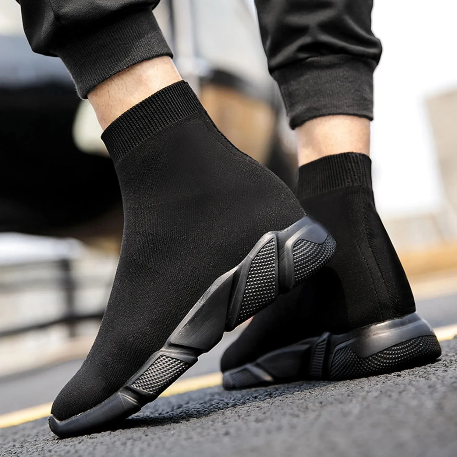 CERYTHRINA Womens Mens Walking Shoes High Top Athletic Running Knit Mesh Socks Shoes Road Gym Fashion Sneakers