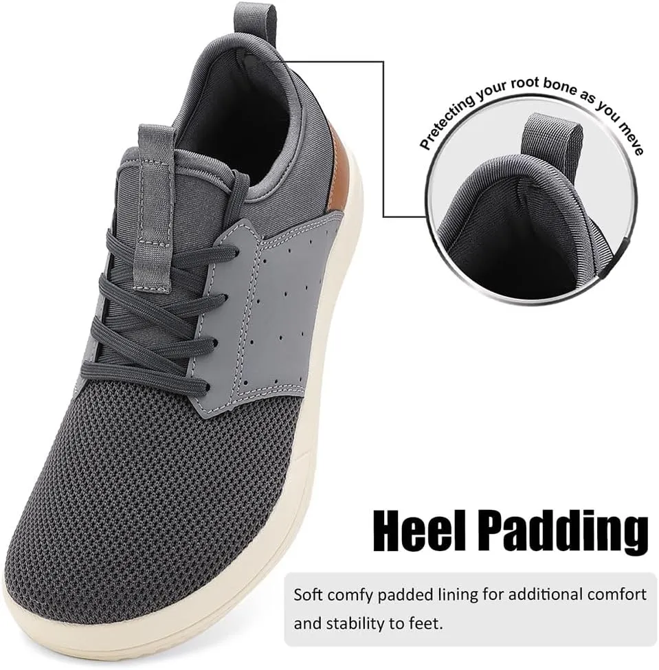 CFVKPT Men's Wide Toe Box Shoes Arch Support Barefoot Dress Sneakers Fashion Comfortable Breathable Casual Shoes
