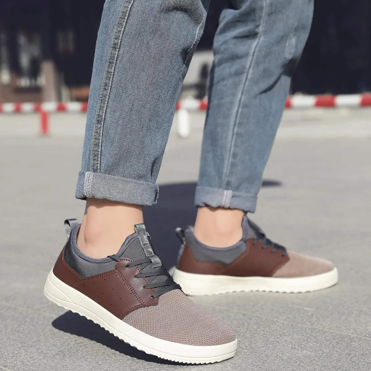 CFVKPT Men's Wide Toe Box Shoes Arch Support Barefoot Dress Sneakers Fashion Comfortable Breathable Casual Shoes