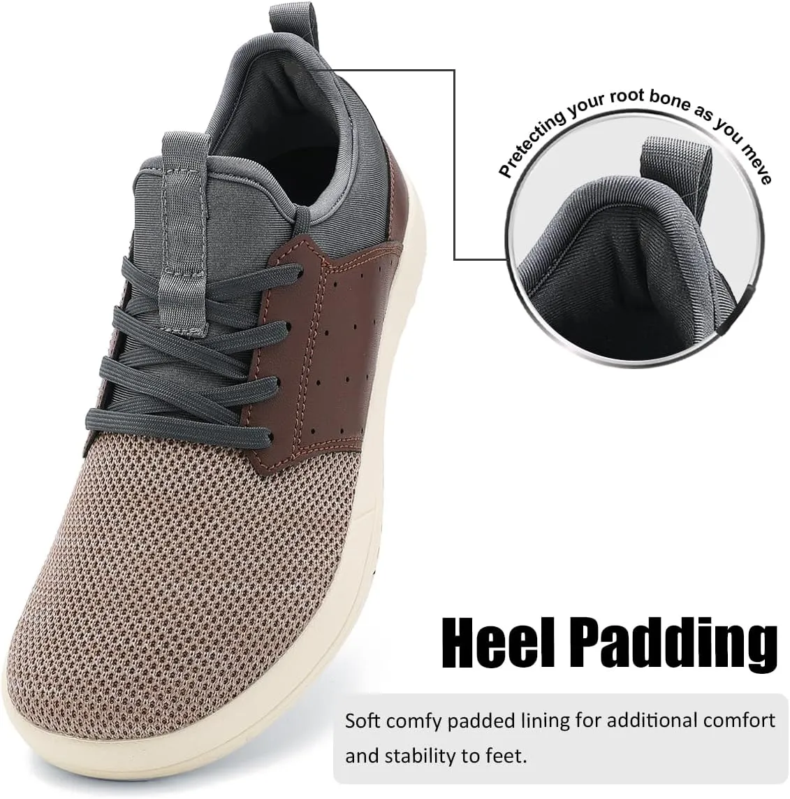 CFVKPT Men's Wide Toe Box Shoes Arch Support Barefoot Dress Sneakers Fashion Comfortable Breathable Casual Shoes