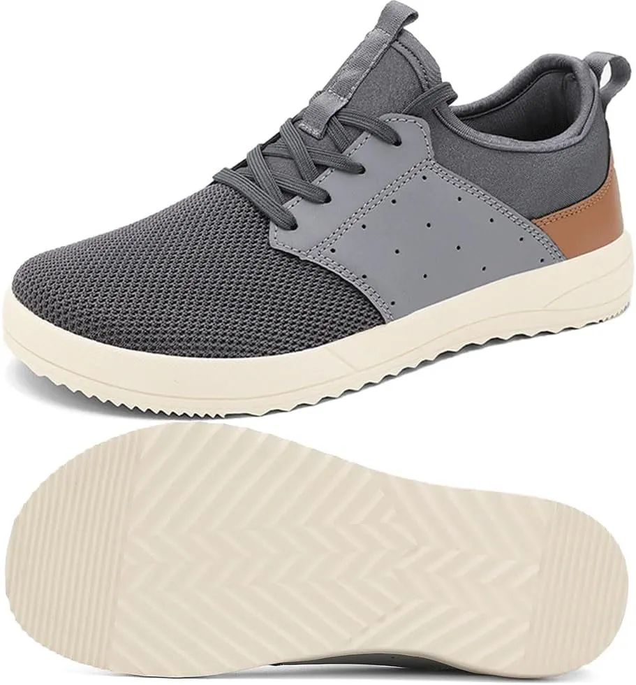 CFVKPT Men's Wide Toe Box Shoes Arch Support Barefoot Dress Sneakers Fashion Comfortable Breathable Casual Shoes