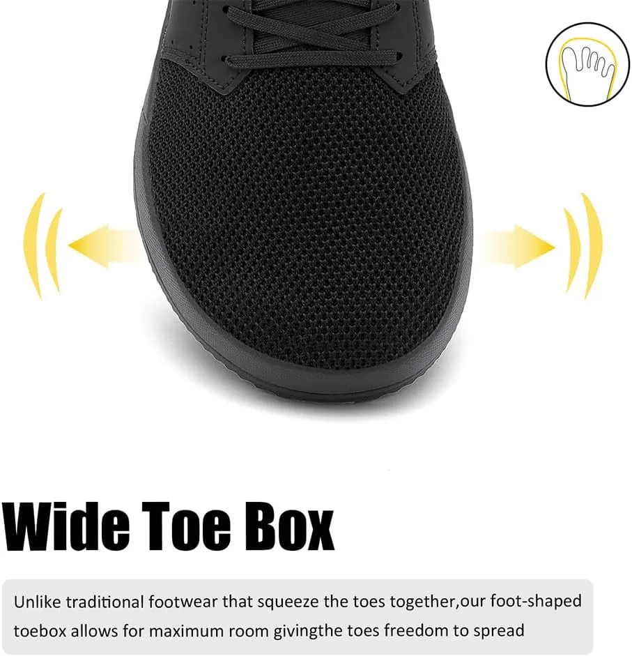CFVKPT Men's Wide Toe Box Shoes Arch Support Barefoot Dress Sneakers Fashion Comfortable Breathable Casual Shoes