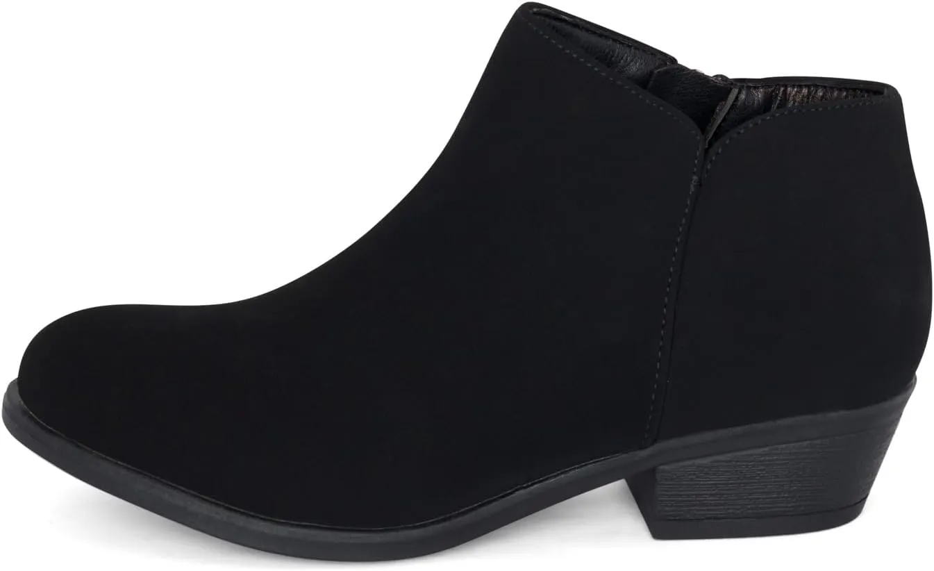 Chariot & Co - Garza IIS- Girls/Kids/Childrens Round Toe Stacked Heel Zipper Western Ankle Boot
