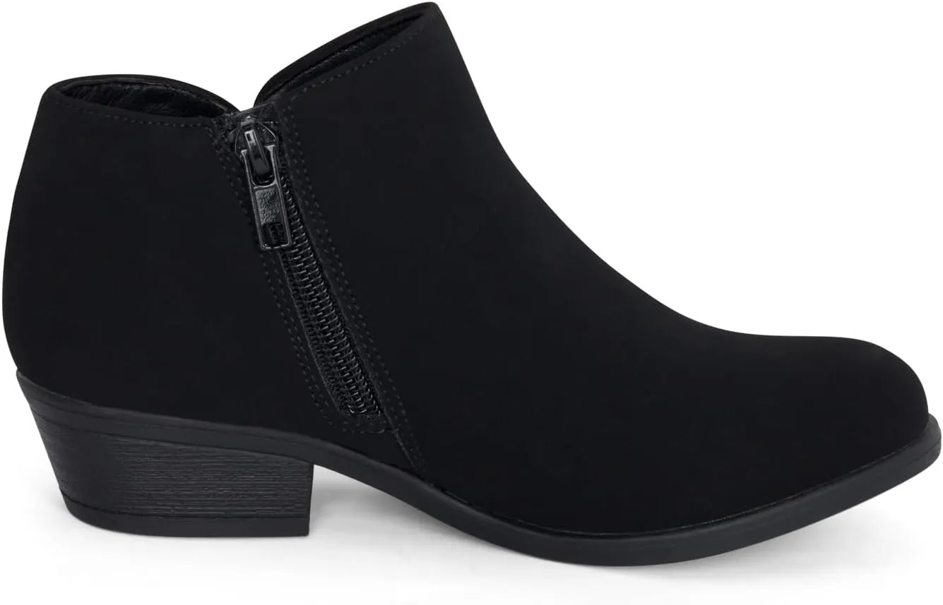 Chariot & Co - Garza IIS- Girls/Kids/Childrens Round Toe Stacked Heel Zipper Western Ankle Boot