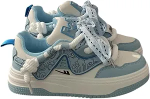 Chic Pastel Aesthetic Platform Shoes - Chunky Sneakers for Women, Available with or Without Faux Fur Trim