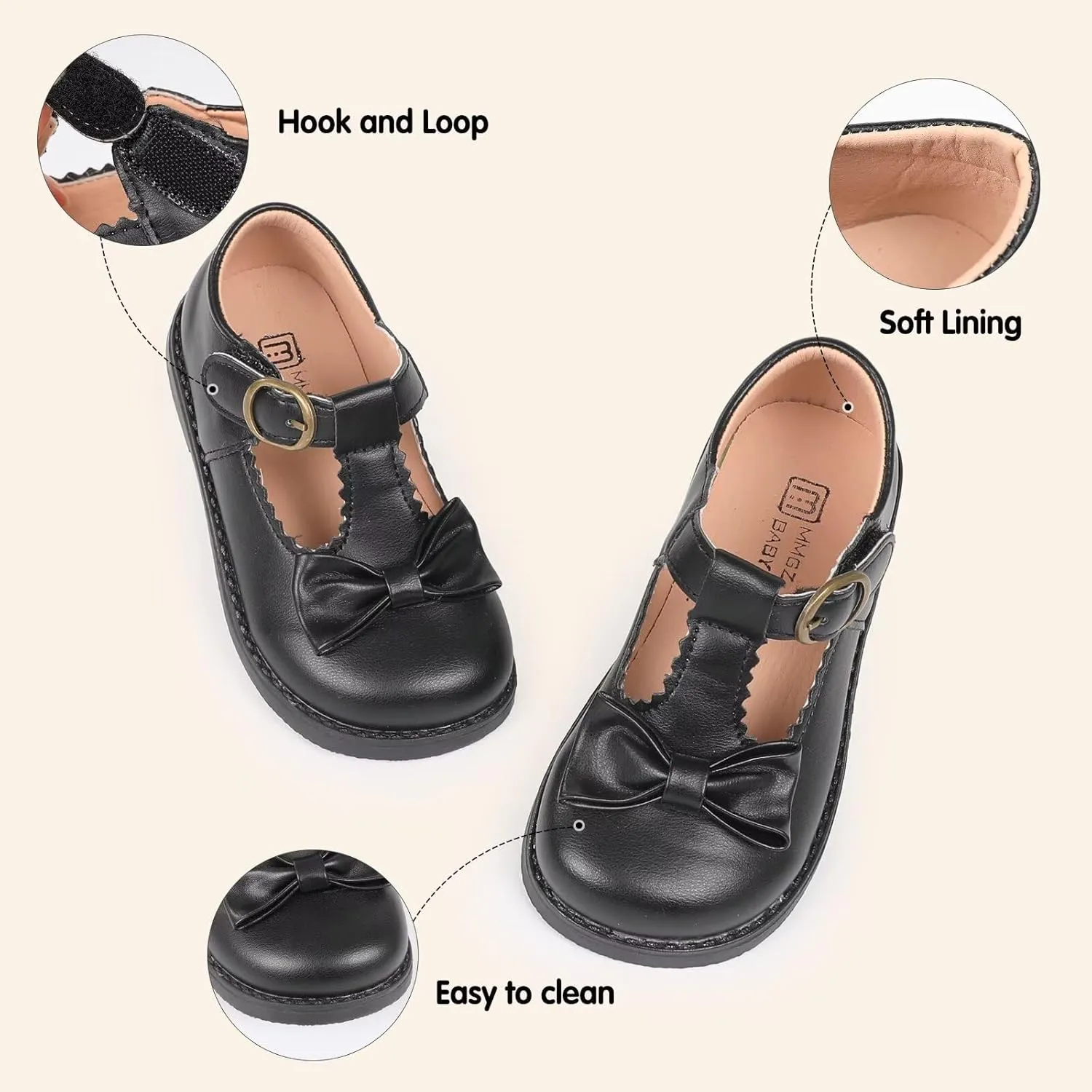 CIOR Toddler Little Girls Mary Jane Dress Shoes School Party Princess Dress Shoes for Girls Flats