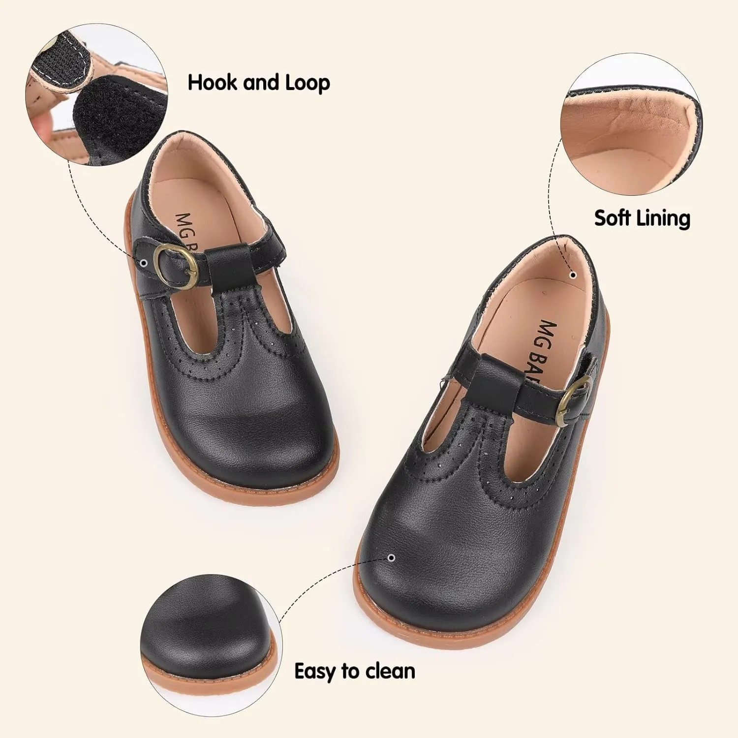 CIOR Toddler Little Girls Mary Jane Dress Shoes School Party Princess Dress Shoes for Girls Flats