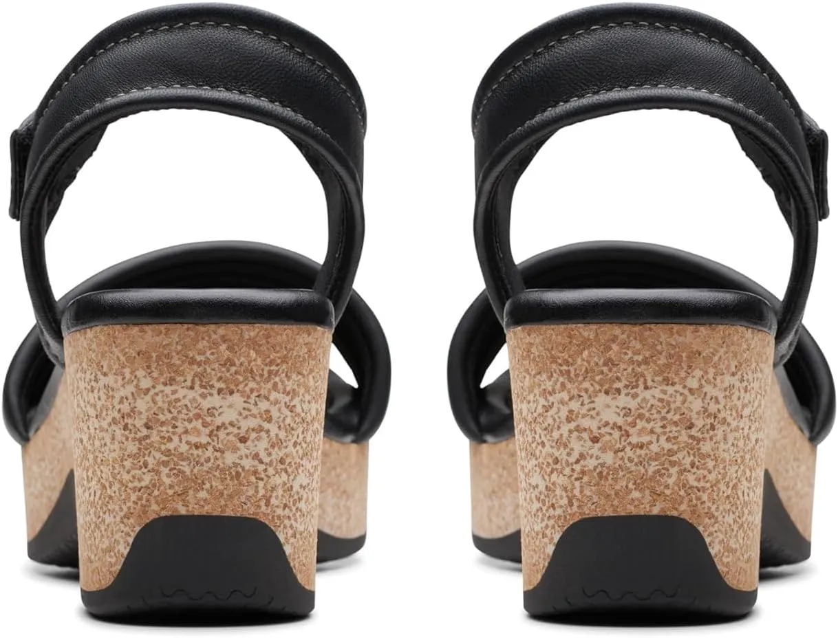 Clarks Womens Chelseah Gem Cork Leather Ankle Strap