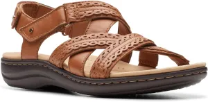 Clarks Womens Laurieann Rena Leather Criss-Cross Slingback Sandals