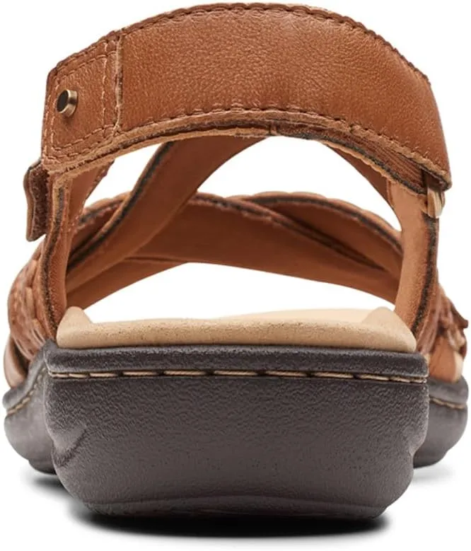 Clarks Womens Laurieann Rena Leather Criss-Cross Slingback Sandals