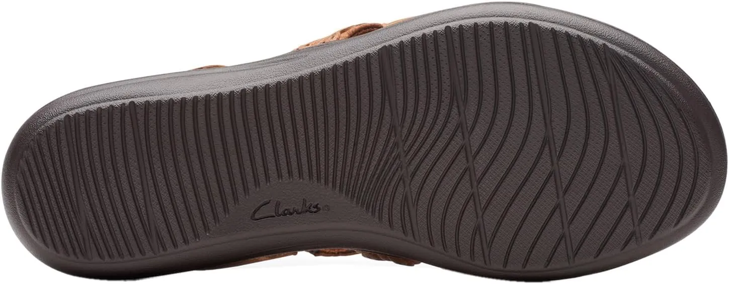 Clarks Womens Laurieann Rena Leather Criss-Cross Slingback Sandals