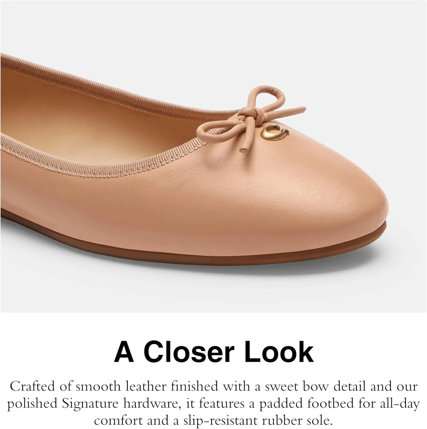 Coach Women's Abigail Leather Ballet Flat
