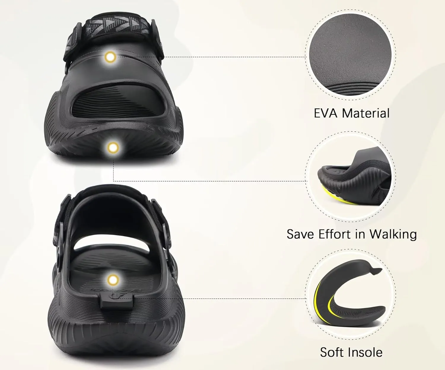 COFACE Mens Orthotic Clogs Orthopedic Mules for Men Recovery Sandals Man Plantar Fasciitis Summer Casual Size 7-15