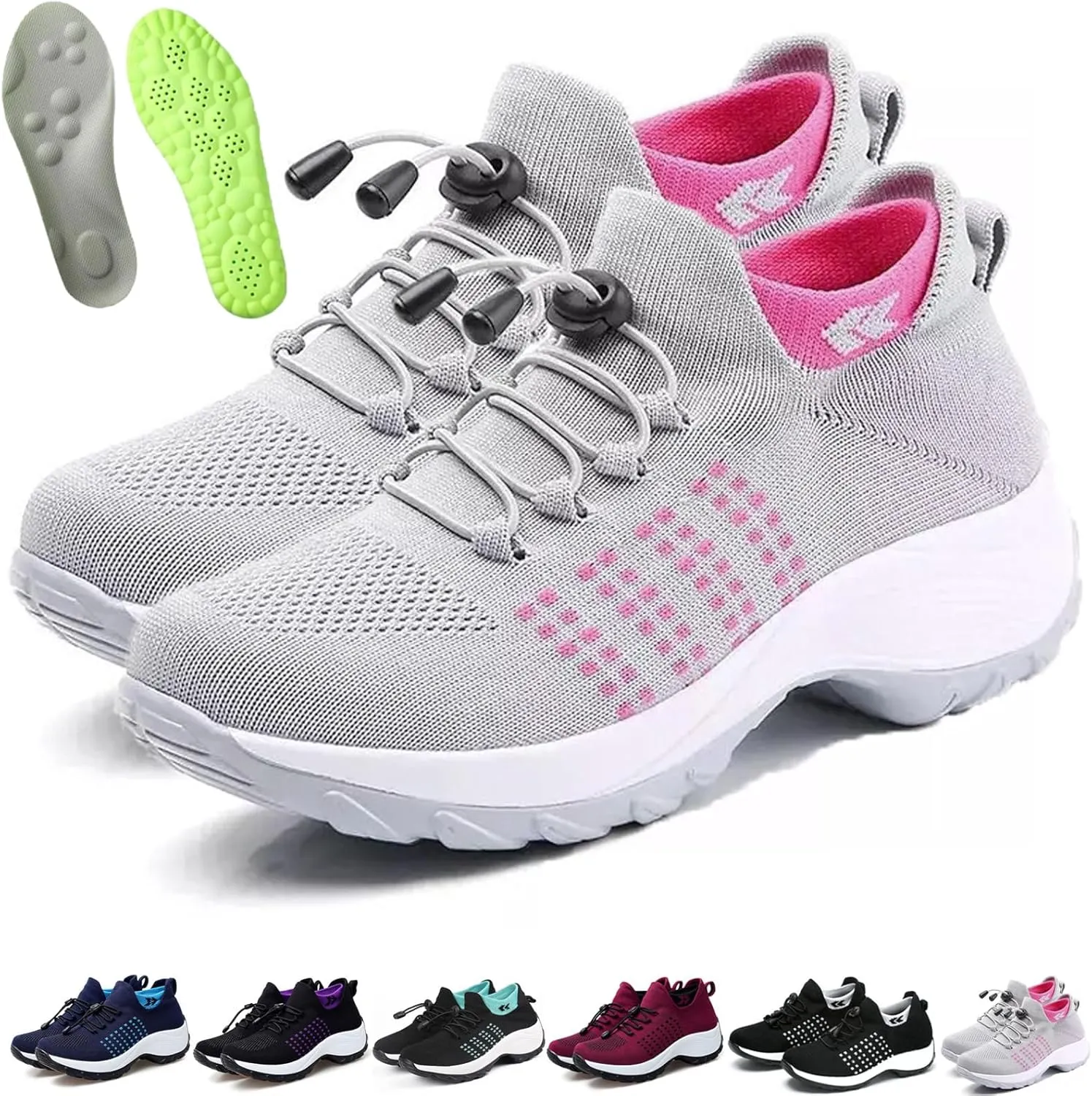 Comfort Wear Orthowear Shoes for Women, Comfortwear Ortho Stretch Cushion Shoes, Air Cushion Orthopedic Walking Nurse Sneakers Wide Width Fit with Insoles