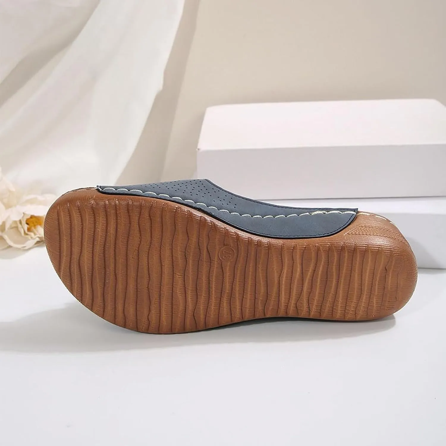 Comfortable Non-slip Solid Color Open-Toe Wedge Sandals, Casual Slip Arch Support Orthopedic Slides