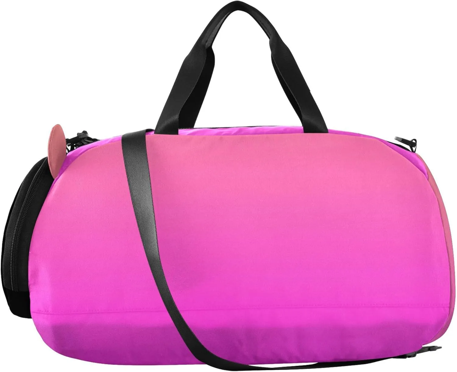 Coral Pink Magenta Gradient Carry on Duffel Bag for Boys Weekend Duffel Overnight Girls Duffle Bags for Travel Shoe Compartment