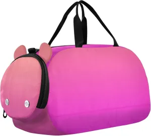 Coral Pink Magenta Gradient Carry on Duffel Bag for Boys Weekend Duffel Overnight Girls Duffle Bags for Travel Shoe Compartment