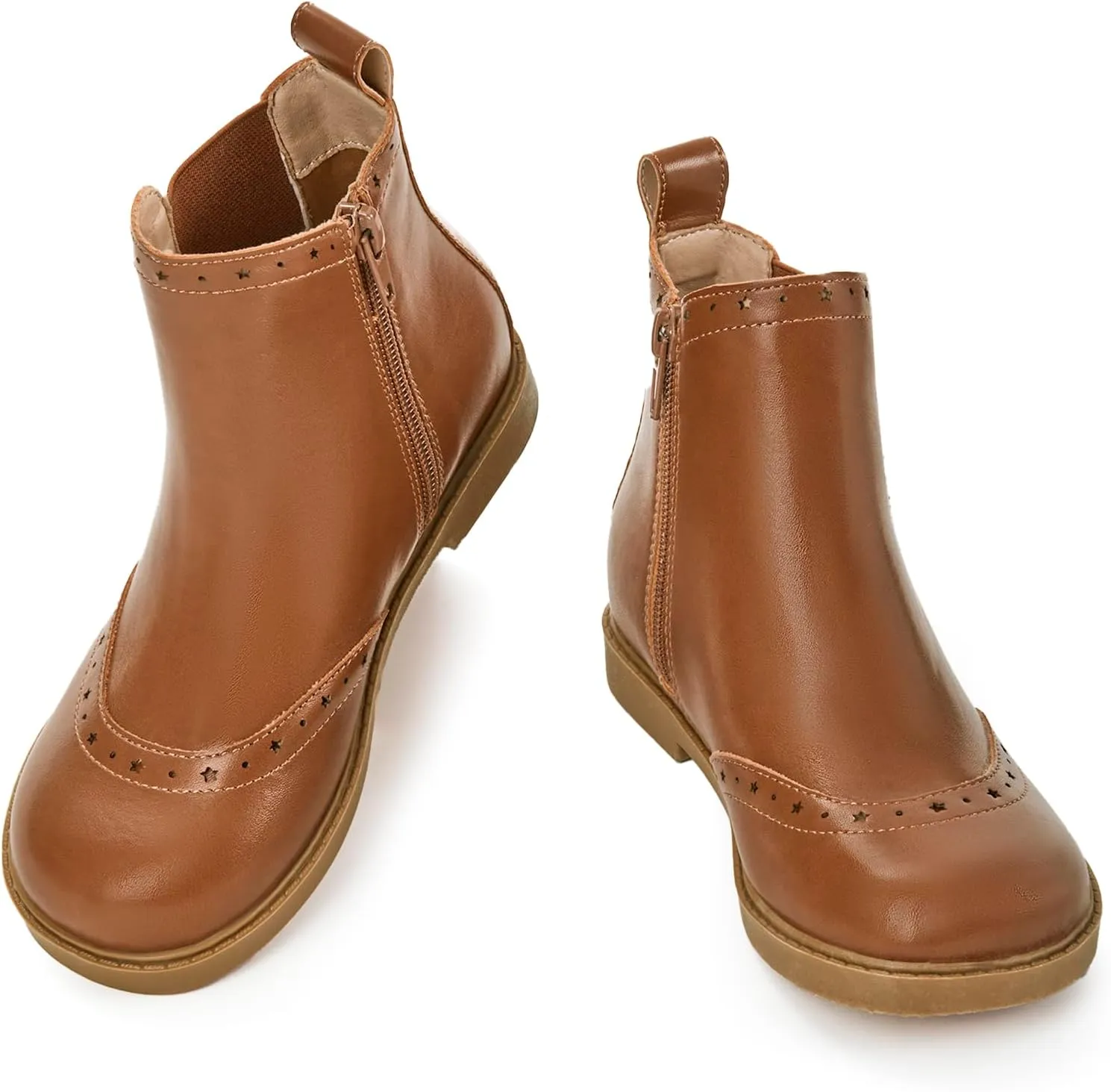 Coutgo Girls Chelsea Ankle Boots Side Zipper Comfortable Combat Dress Booties for Toddler/Little Kid/Big Kids