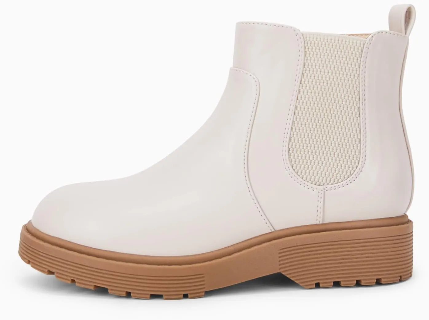 Coutgo Girls Kids Lug Sole Ankle Boots Side Zip Chunky Low Heel Slip On Winter Casual Chelsea Booties Shoes