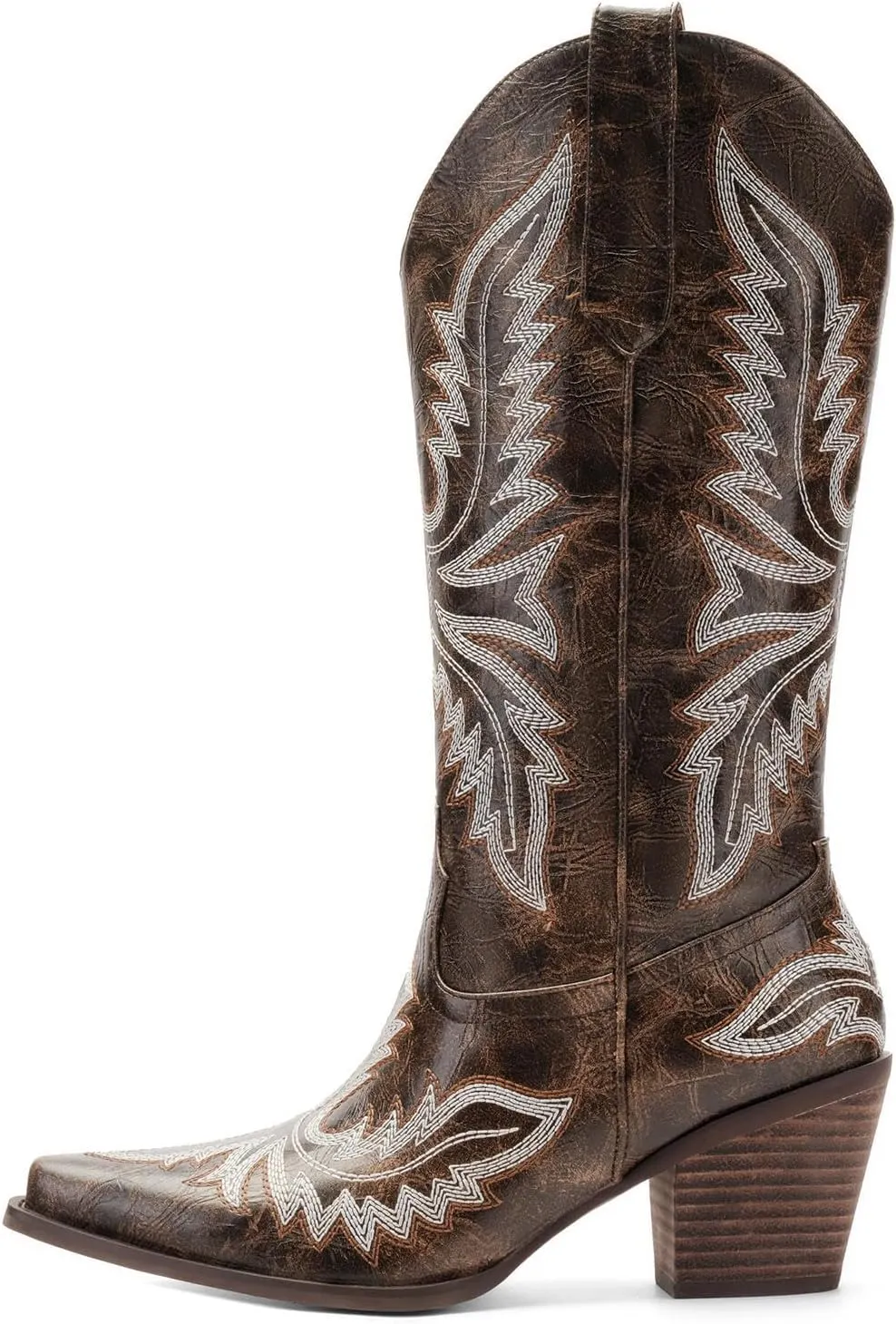 Cowgirl Boots for Women – Western Mid-Calf Cowboy Boots, 3-Inch Heel, Pointy Toe Fashion Embroidered Ladies Boots