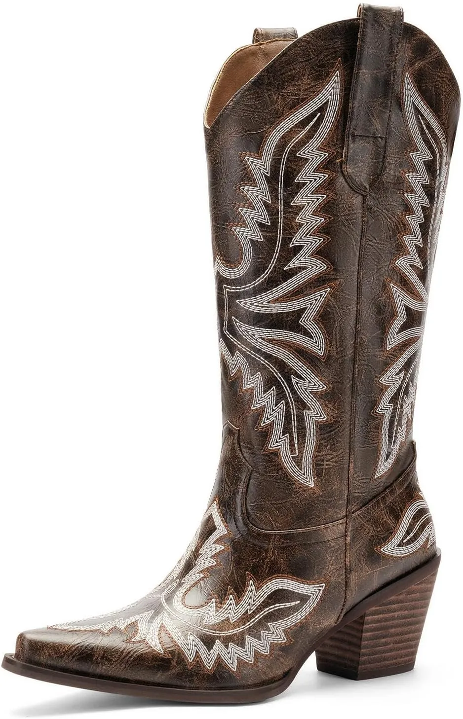 Cowgirl Boots for Women – Western Mid-Calf Cowboy Boots, 3-Inch Heel, Pointy Toe Fashion Embroidered Ladies Boots