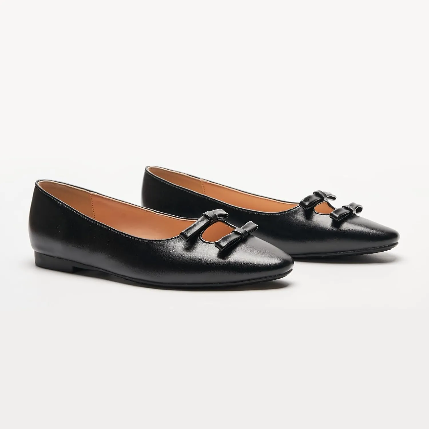C.Paravano Women's Ballet Flats Bowknot Hollow-Out Design Round Toe Dress Shoes for Women Comfortable Business Office Work Casual Shoes