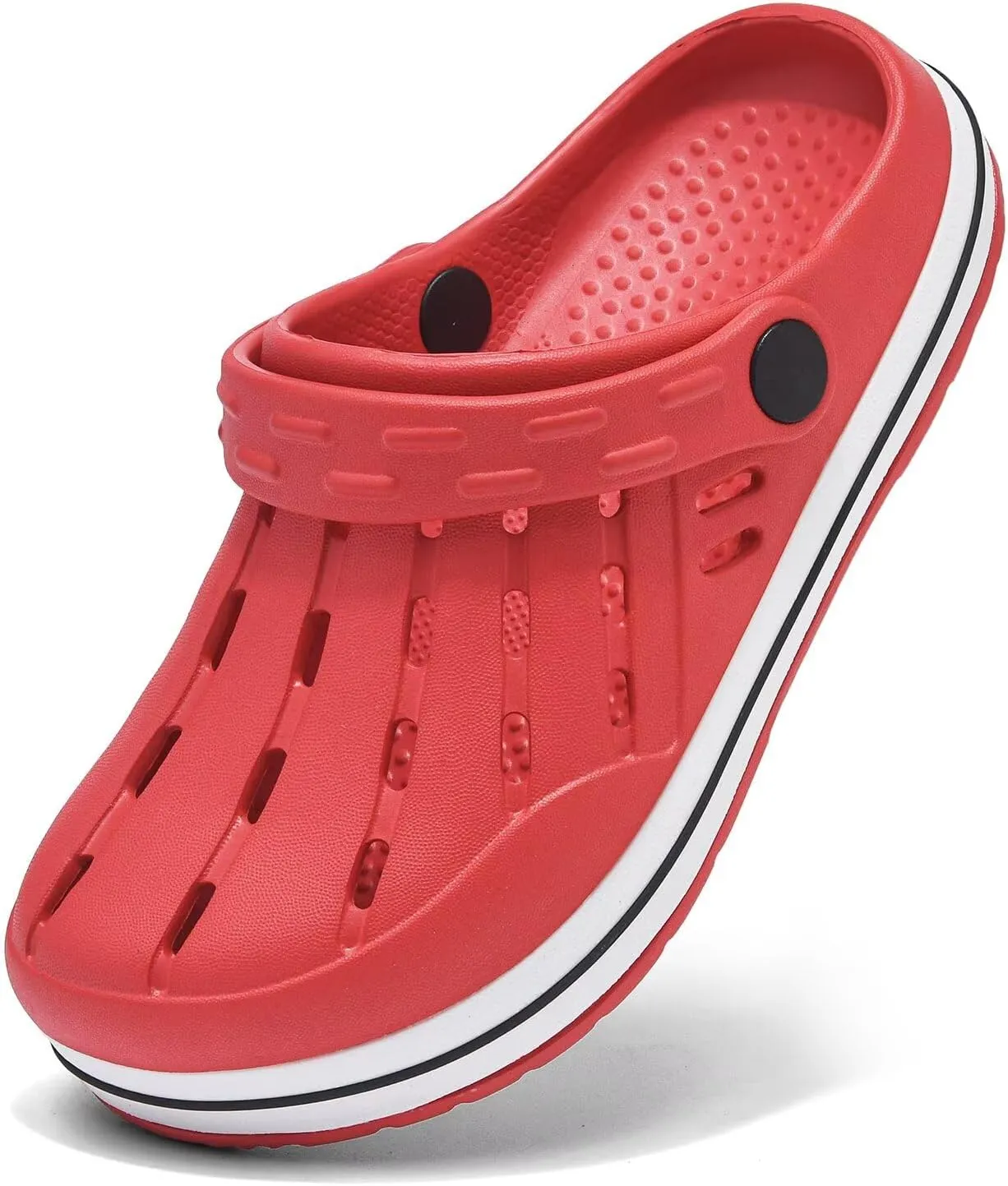 Cubufly Kids Garden Shoes Boys Girls Glitter Stripe Band Clogs Toddler Slip On Water Sandals Children Beach Pool Slipper