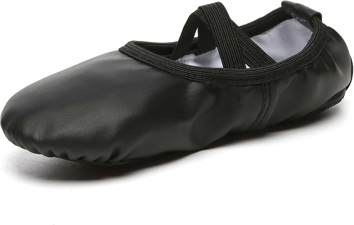 Danzcue Ballet Shoes for Girls-Soft Canvas/PU Leather Dance Slippers with Non-Slip Soles, Ideal Ballet Flats for Toddlers and Kids