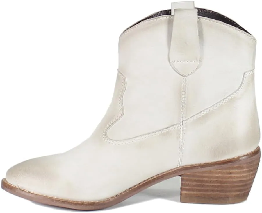 Diba True Womens Outta Town Round Toe Pull On Casual Boots Ankle Mid Heel 2-3" - Off White