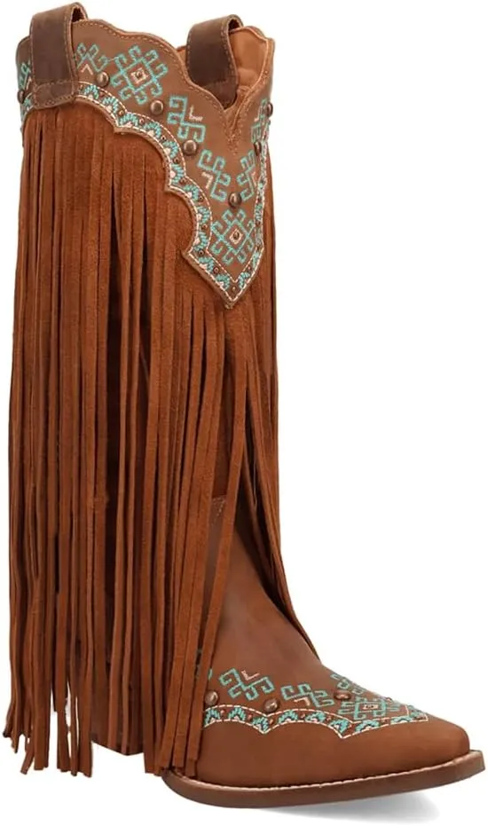 Dingo Women's Tequila Fringe Southwest Sunrise Snip Toe Western Boot
