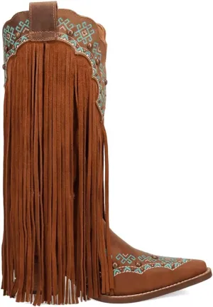 Dingo Women's Tequila Fringe Southwest Sunrise Snip Toe Western Boot
