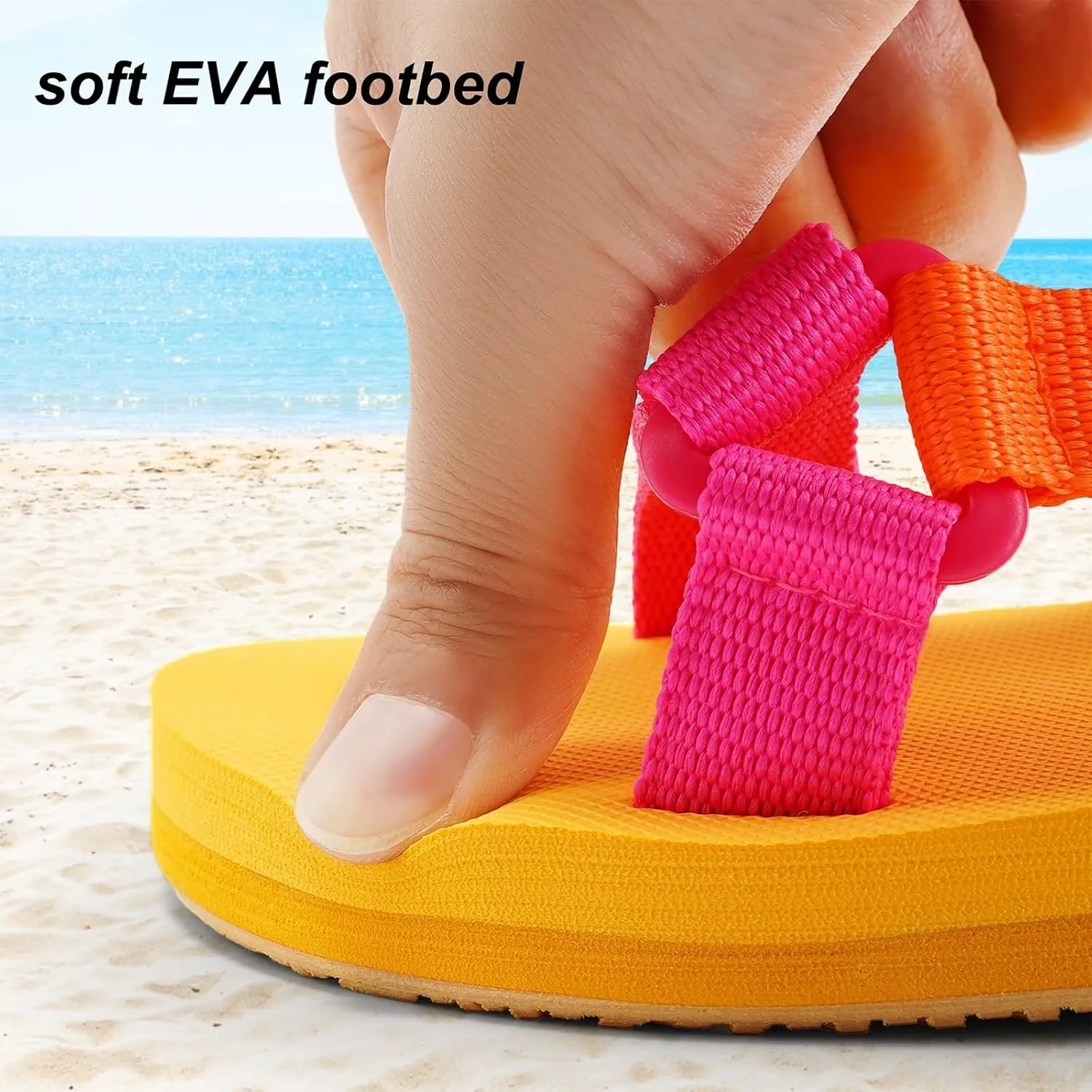 Dodow Women's Sport Sandals - Arch Support Hiking & Beach Water Shoes