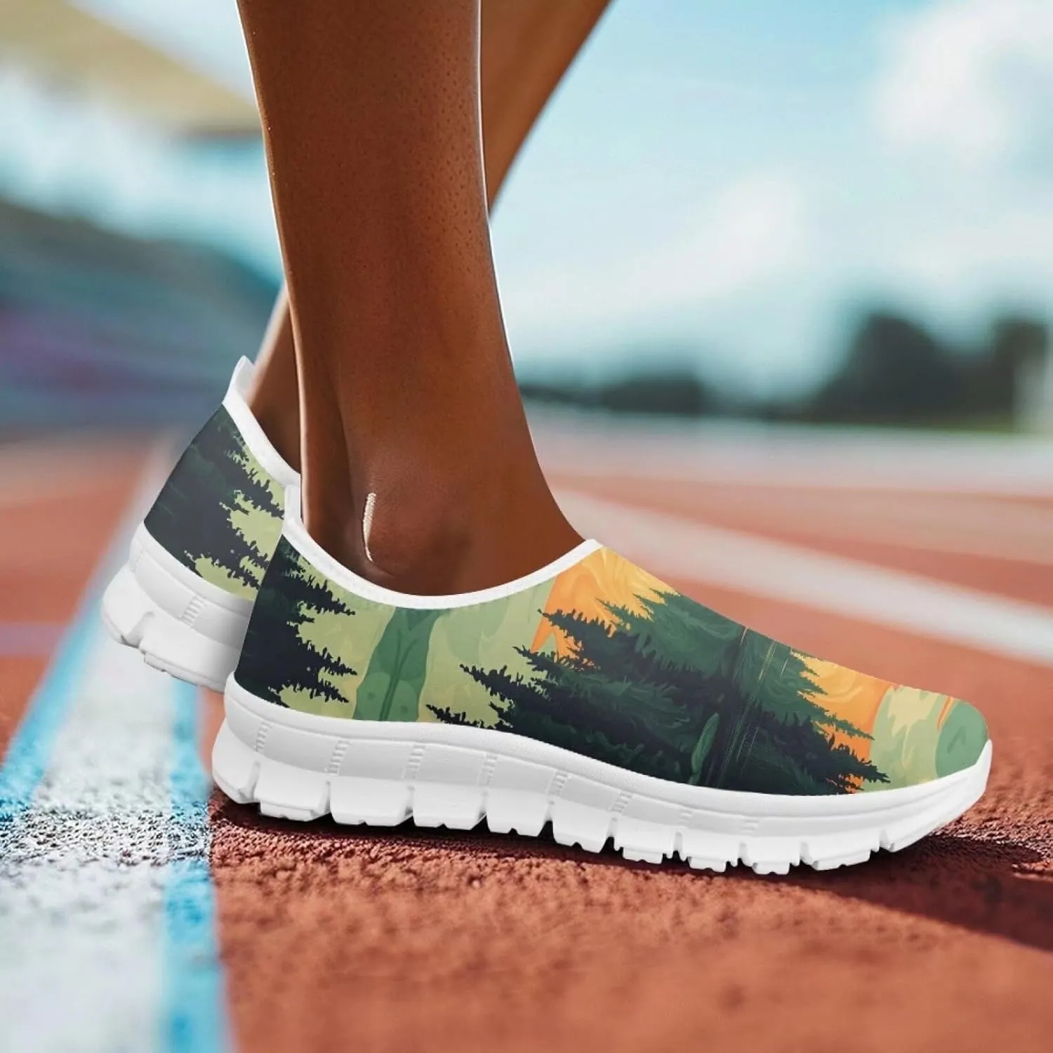 Doojoayie Art Printed Women Slip On Shoes for Ladies Tennis Shoes Daily Casual Footwear