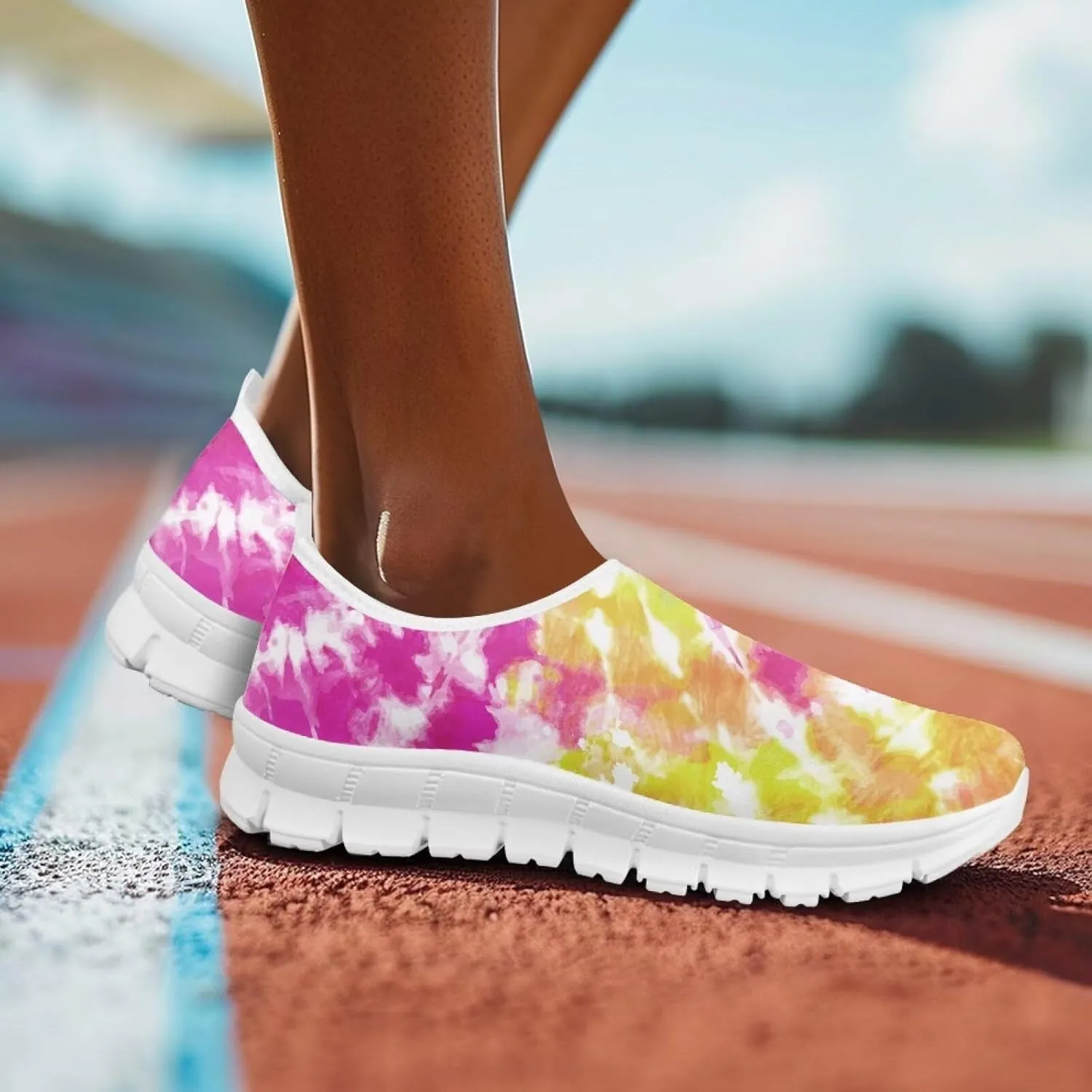 Doojoayie Art Printed Women Slip On Shoes for Ladies Tennis Shoes Daily Casual Footwear