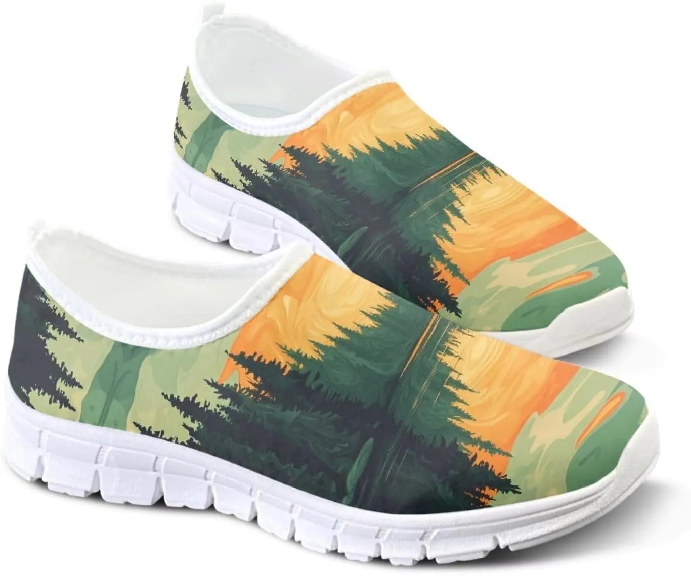 Doojoayie Art Printed Women Slip On Shoes for Ladies Tennis Shoes Daily Casual Footwear