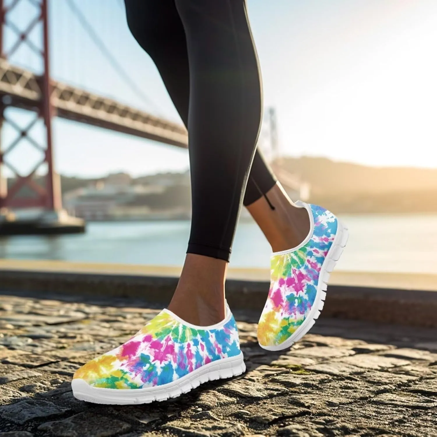Doojoayie Art Printed Women Slip On Shoes for Ladies Tennis Shoes Daily Casual Footwear