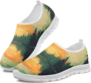 Doojoayie Art Printed Women Slip On Shoes for Ladies Tennis Shoes Daily Casual Footwear