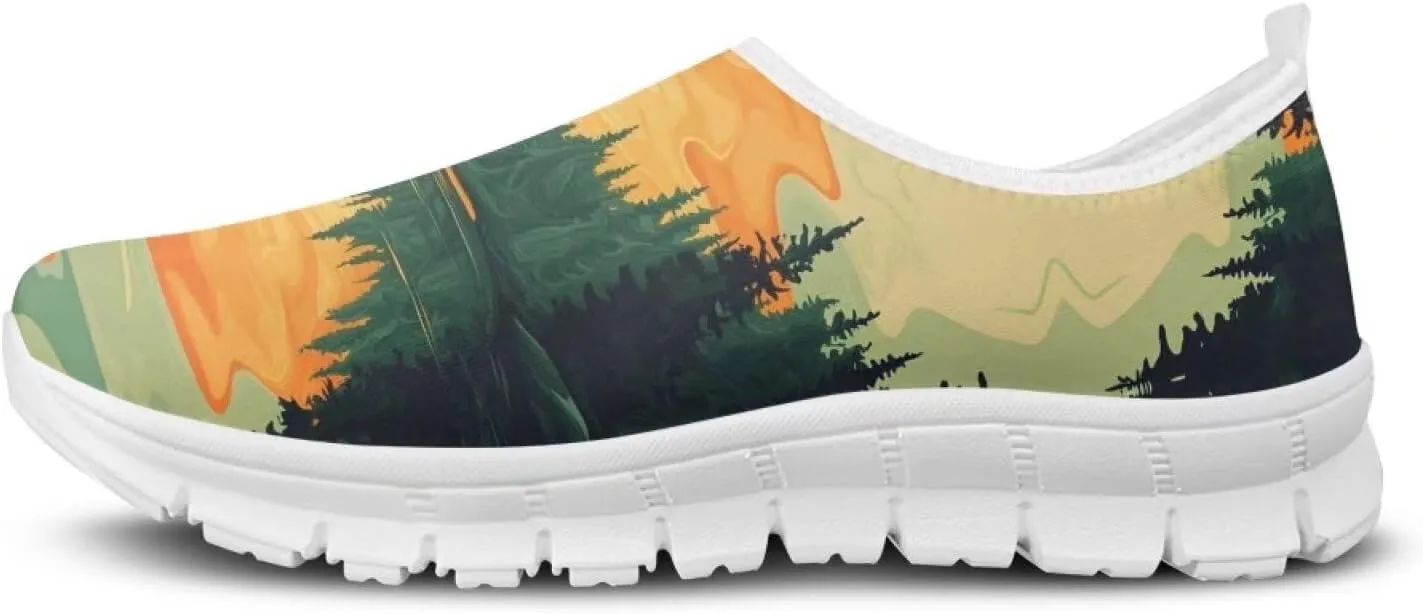 Doojoayie Art Printed Women Slip On Shoes for Ladies Tennis Shoes Daily Casual Footwear