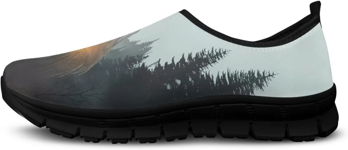 Doojoayie Gothic Womens Casual Shoes Slip in Walking Shoes for Adults as Loafers
