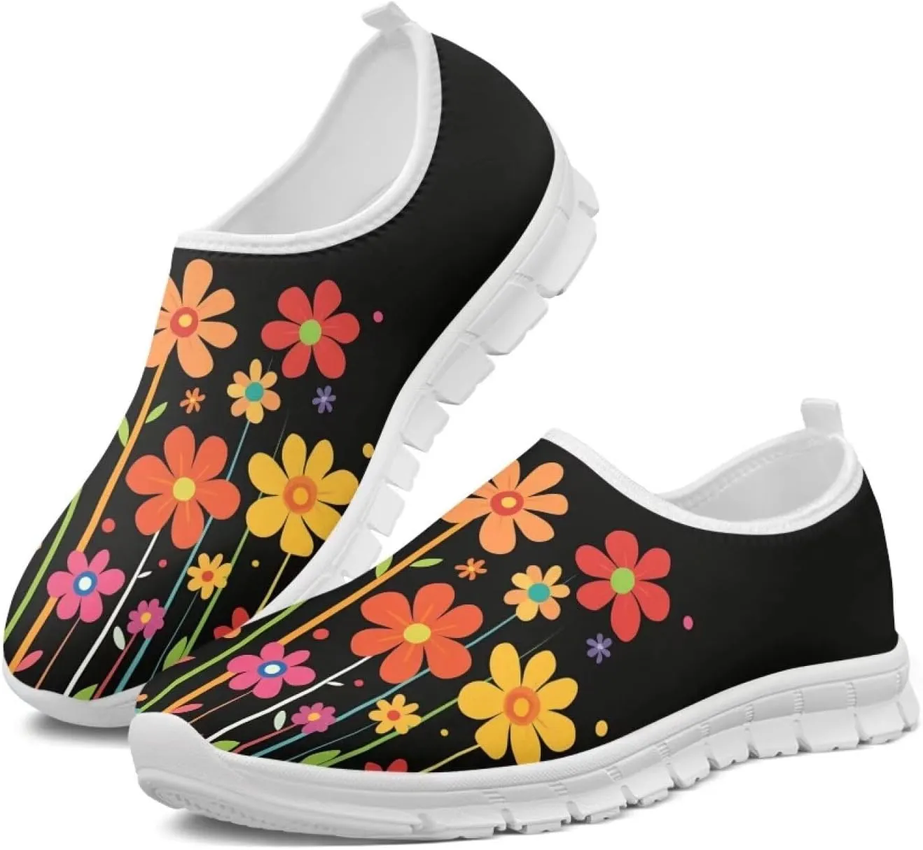 Doojoayie Womens Slip On Walking Shoes Comfort Flats Workout Jogging Driving Shoes
