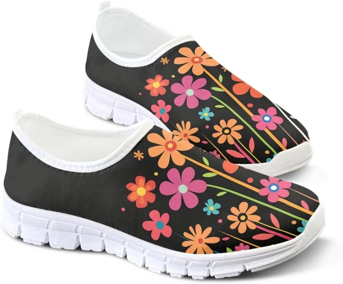 Doojoayie Womens Slip On Walking Shoes Comfort Flats Workout Jogging Driving Shoes