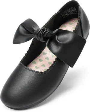 DREAM PAIRS Girls Ballerina Flats Mary Jane Front Bow Dress Shoes