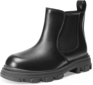 DREAM PAIRS Girls Chelsea Boots Side Zipper Lug Sole Ankle Booties Toddler/Little Kid/Big Kid