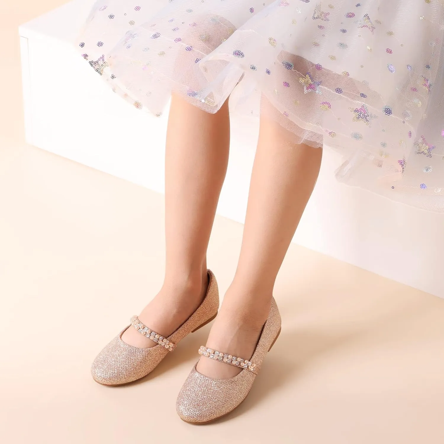 DREAM PAIRS Girls Mary Jane Dress Shoes Ballerina Flats for Wedding, Party (Toddler/Little Kid/Big Kid)