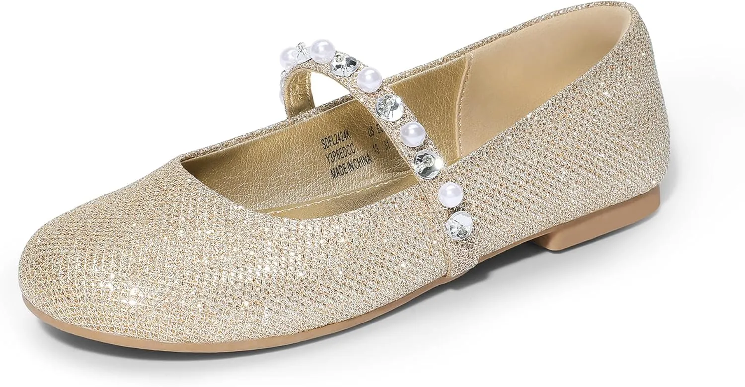DREAM PAIRS Girls Mary Jane Dress Shoes Ballerina Flats for Wedding, Party (Toddler/Little Kid/Big Kid)