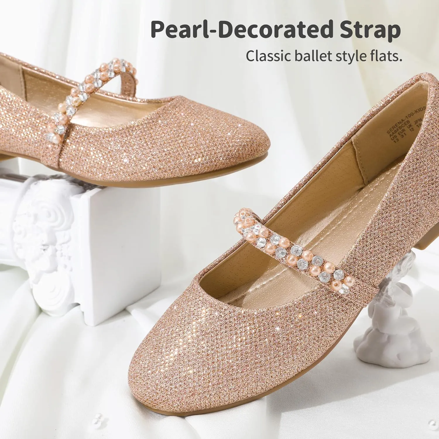 DREAM PAIRS Girls Mary Jane Dress Shoes Ballerina Flats for Wedding, Party (Toddler/Little Kid/Big Kid)