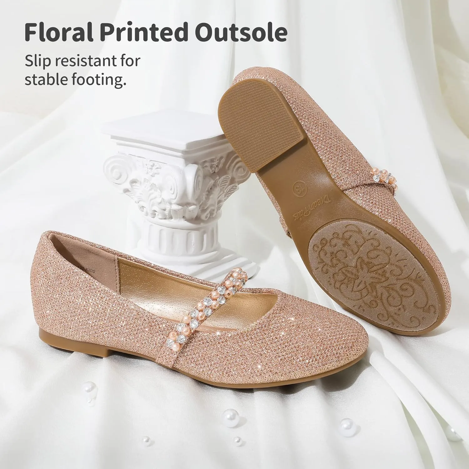 DREAM PAIRS Girls Mary Jane Dress Shoes Ballerina Flats for Wedding, Party (Toddler/Little Kid/Big Kid)