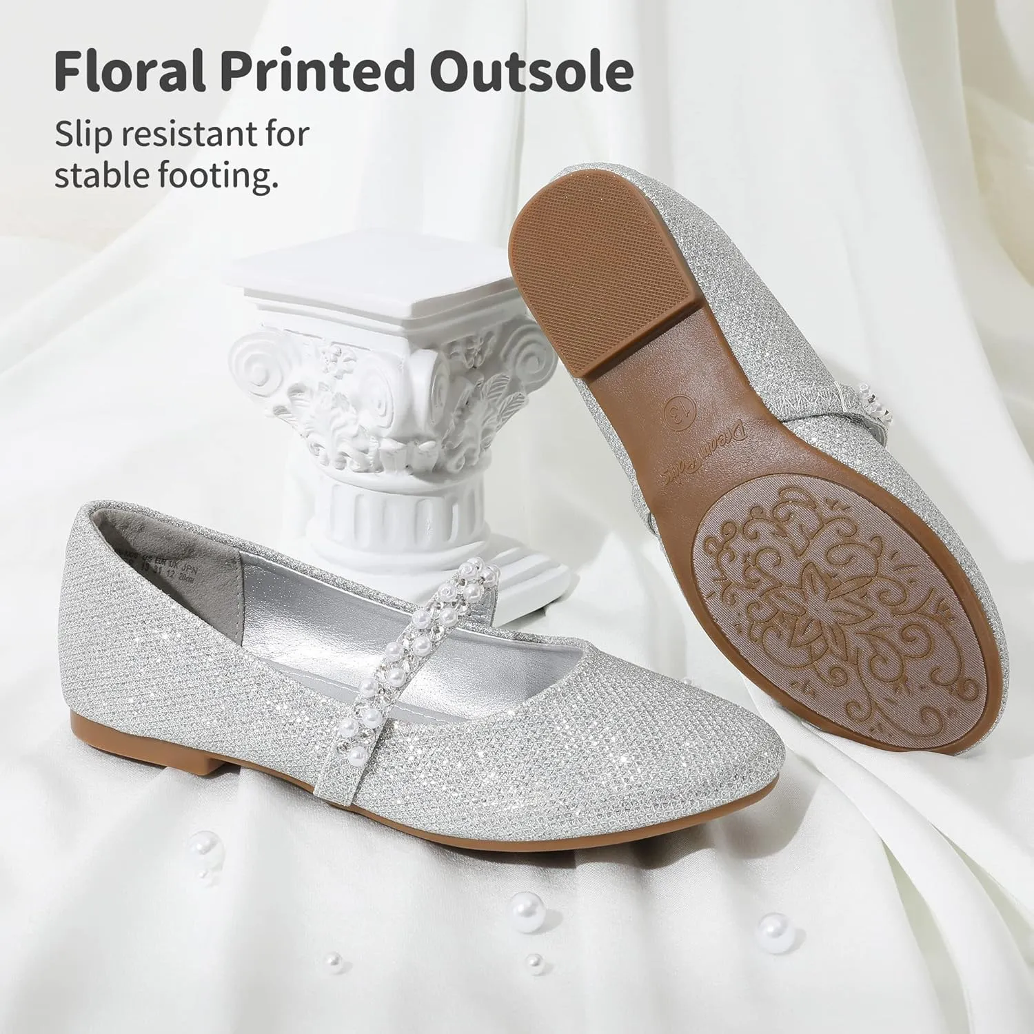 DREAM PAIRS Girls Mary Jane Dress Shoes Ballerina Flats for Wedding, Party (Toddler/Little Kid/Big Kid)