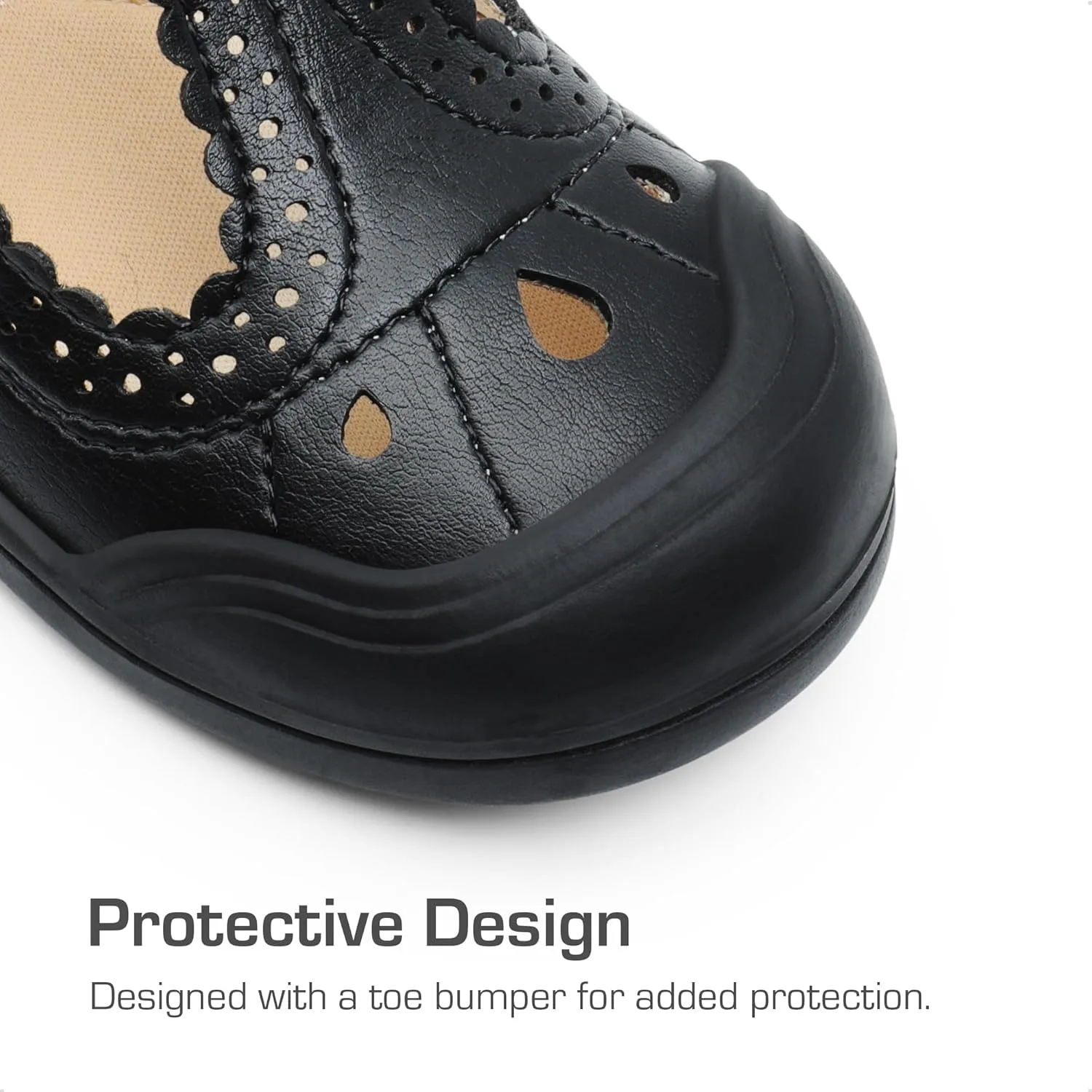DREAM PAIRS Girls Mary Jane Dress Shoes School Uniform Toe-Protective T-Strap Ballet Flats Toddler Little Kid