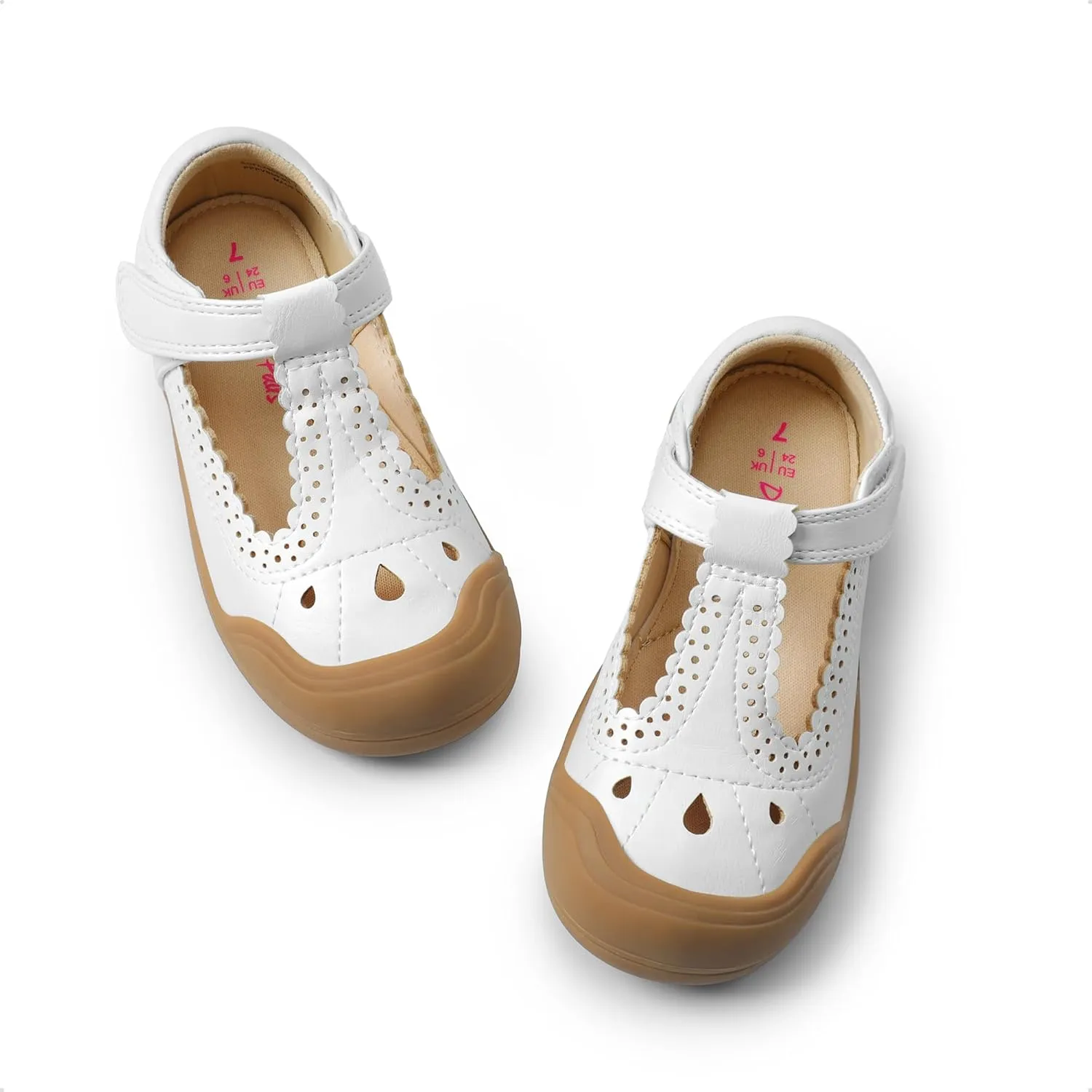 DREAM PAIRS Girls Mary Jane Dress Shoes School Uniform Toe-Protective T-Strap Ballet Flats Toddler Little Kid